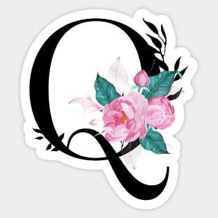 Floral Monogram Q Sticker